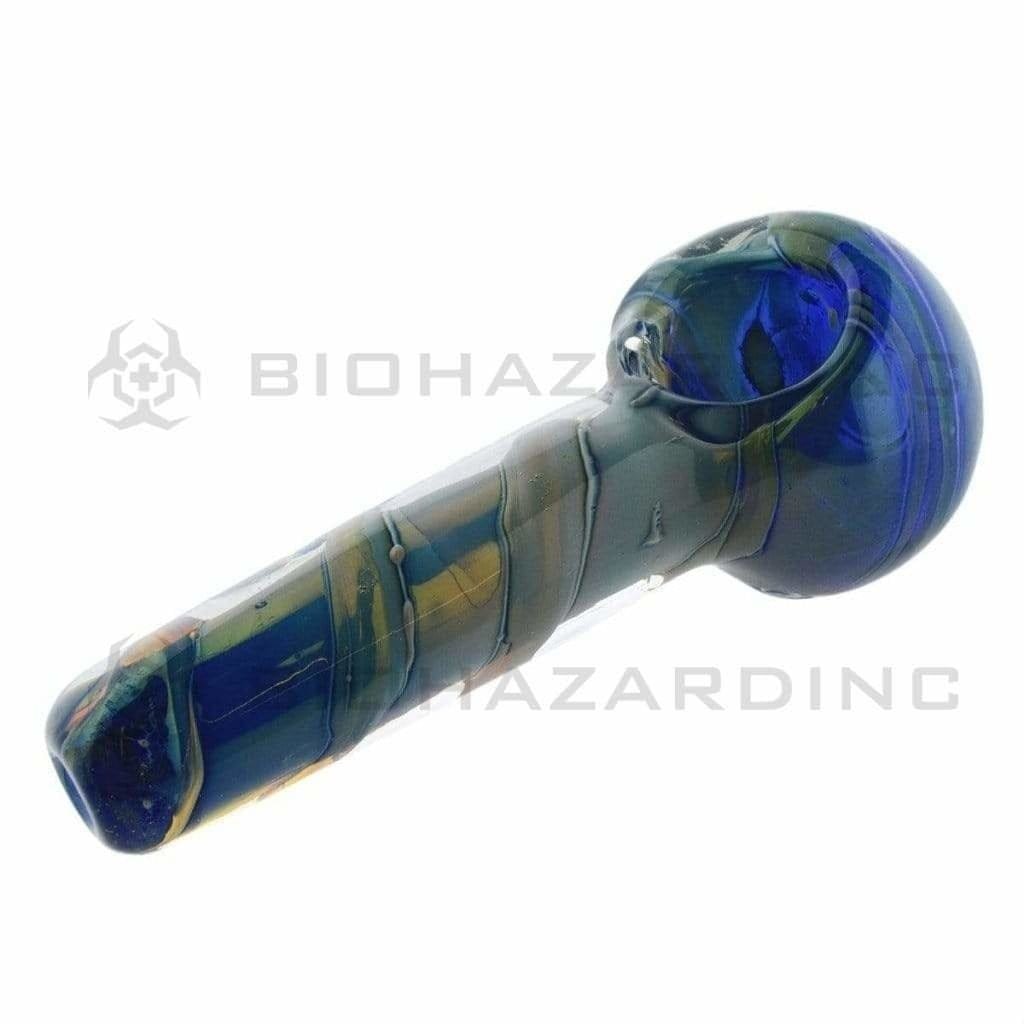 Biohazard Inc Glass Hand Pipe 3" Multi Colored Hand Pipe w/ Swirl