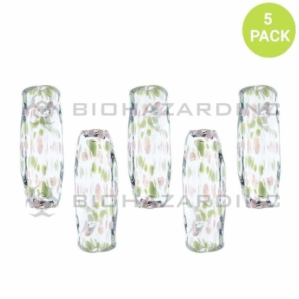Biohazard Inc Glass Hand Pipe 3" Slyme Spotted Brick Hand Pipe - Assorted Colors - 5 Count