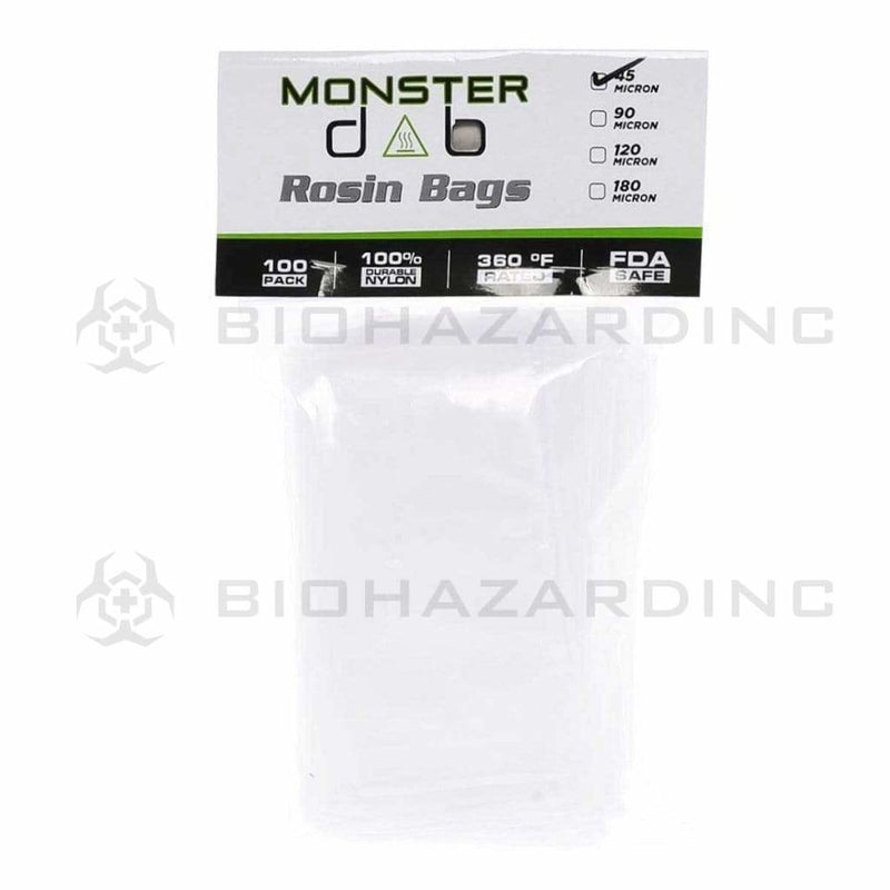 Monster Dab Rosin Bag 3" x 6" 45 Micron Monster Dab Rosin Bag - 100 Count