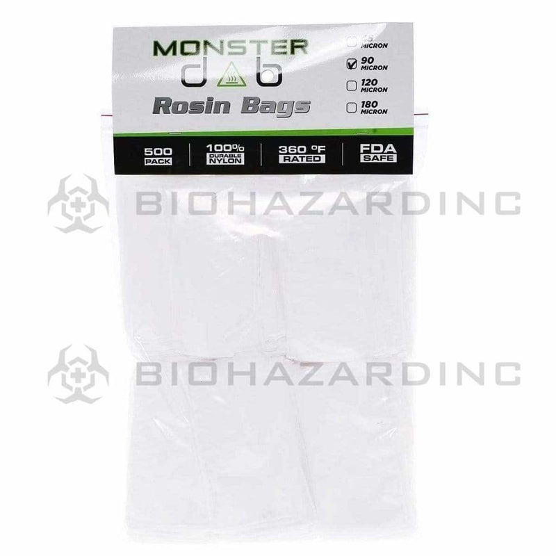 Monster Dab Rosin Bag 3" x 6" 90 Micron Monster Dab Rosin Bag - 500 Count