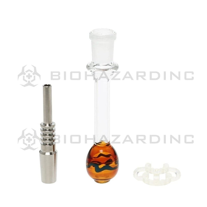 Biohazard Inc Nectar Collector 4.5" 14mm Nectar Collector Kit with Clip & Titanium Tip - Amber