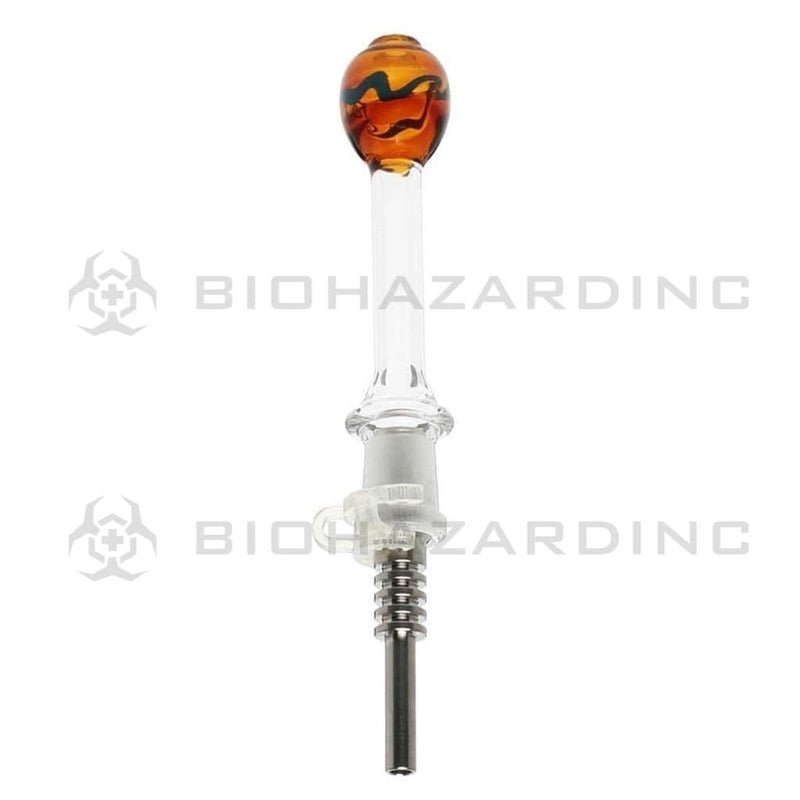 Biohazard Inc Nectar Collector 4.5" 14mm Nectar Collector Kit with Clip & Titanium Tip - Amber