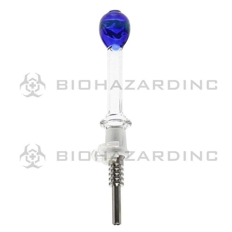 Biohazard Inc Nectar Collector 4.5" 14mm Nectar Collector Kit with Clip & Titanium Tip - Blue