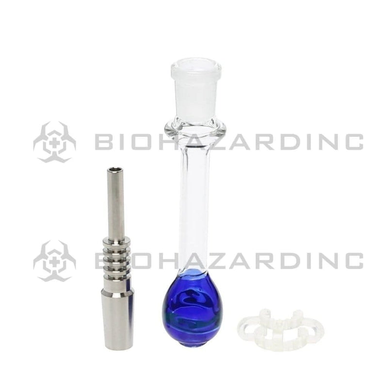 Biohazard Inc Nectar Collector 4.5" 14mm Nectar Collector Kit with Clip & Titanium Tip - Blue