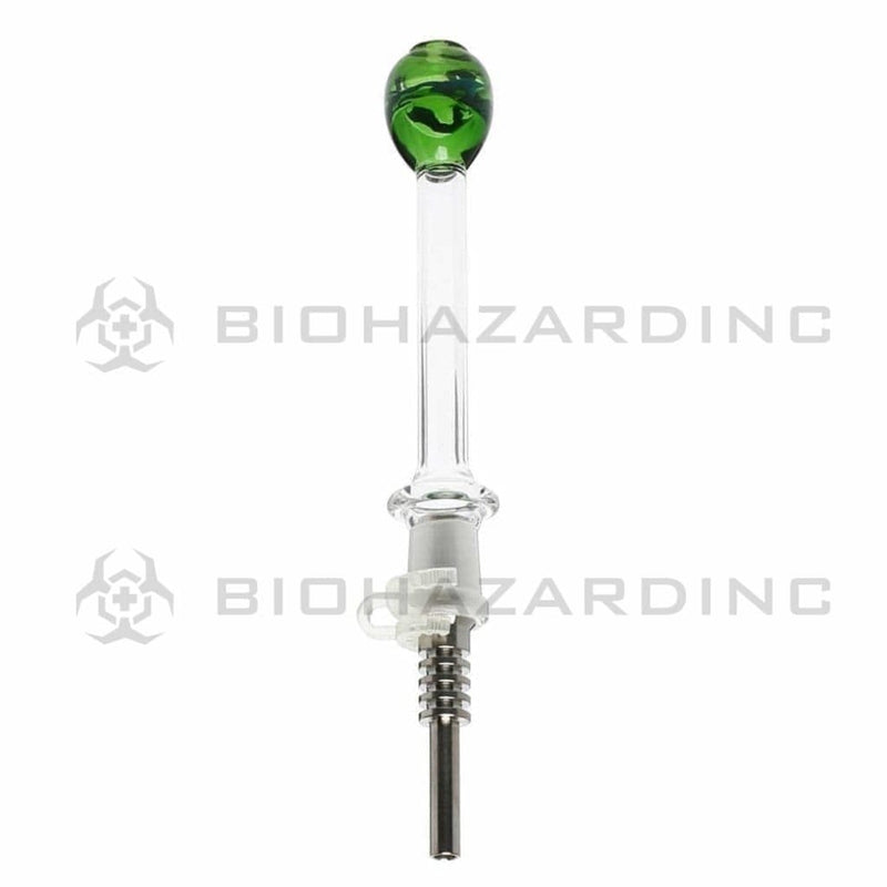 Biohazard Inc Nectar Collector 4.5" 14mm Nectar Collector Kit with Clip & Titanium Tip - Green