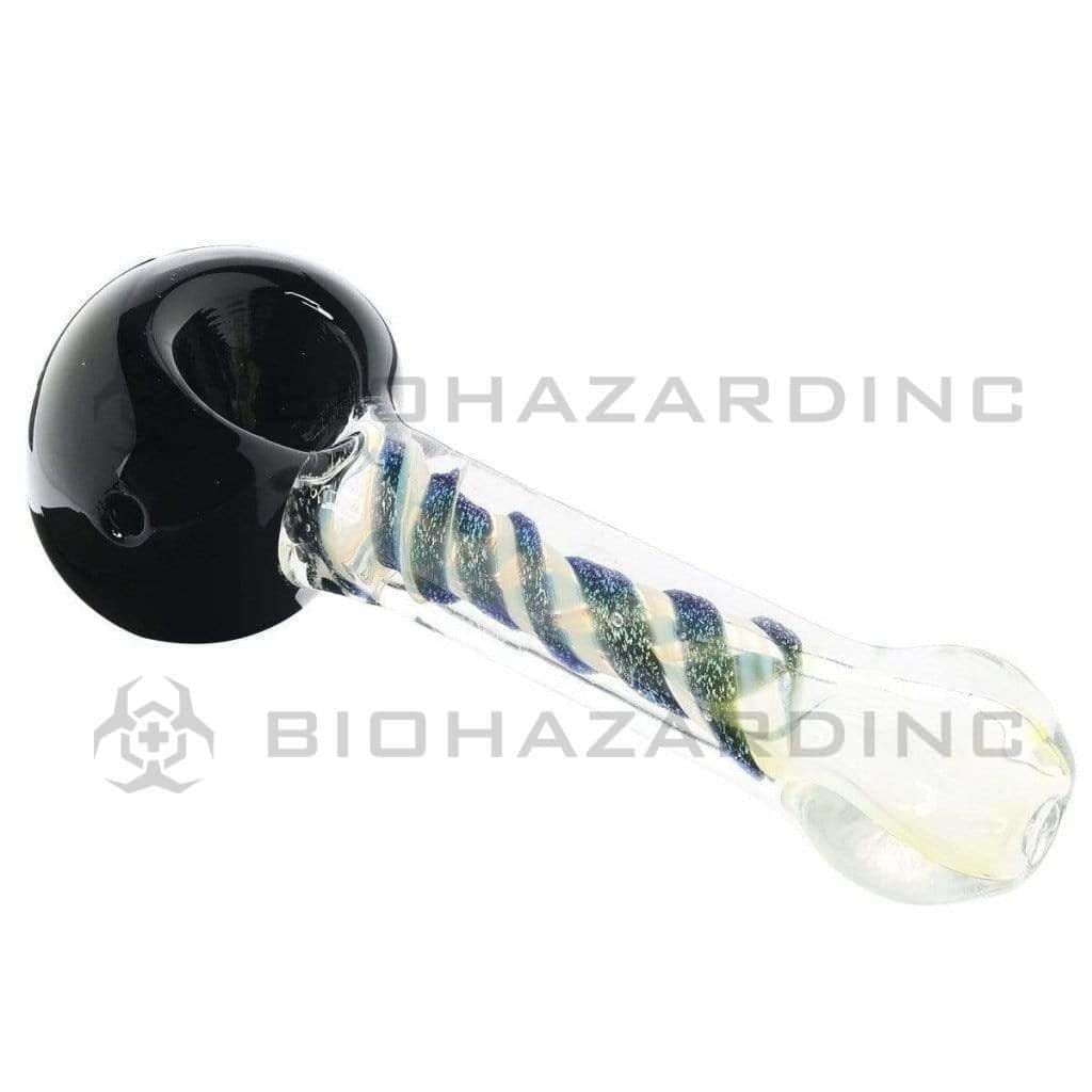 Biohazard Inc Glass Hand Pipe 4.5" Hand Pipe Black&White Dicro