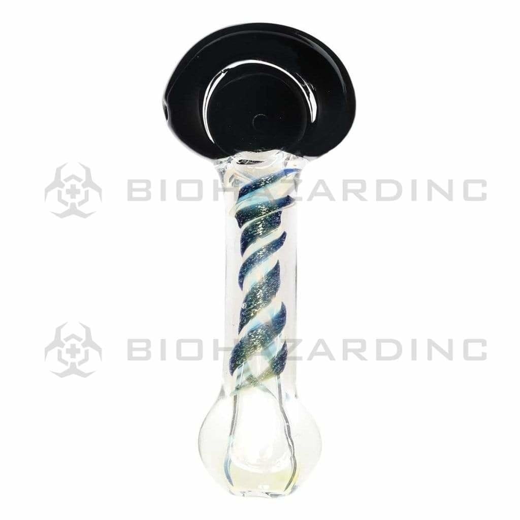 Biohazard Inc Glass Hand Pipe 4.5" Hand Pipe Black&White Dicro