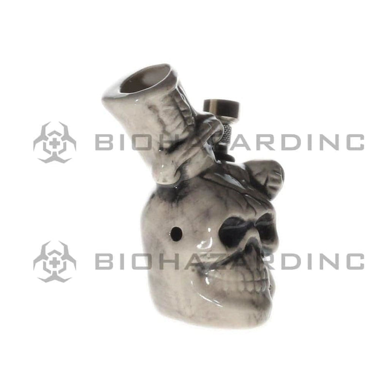 Biohazard Inc Ceramic Bong 4.5" Small Sword Through Skull Ceramic Water Pipe