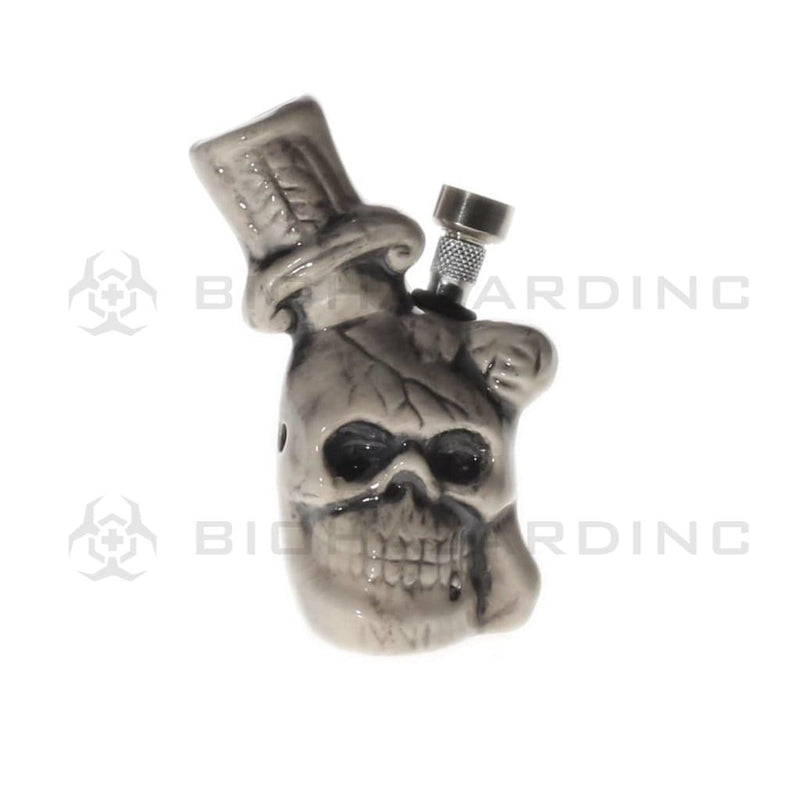 Biohazard Inc Ceramic Bong 4.5" Small Sword Through Skull Ceramic Water Pipe