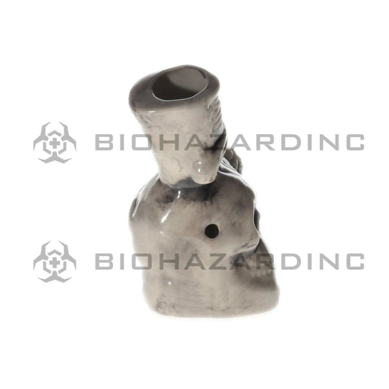 Biohazard Inc Ceramic Bong 4.5" Small Sword Through Skull Ceramic Water Pipe