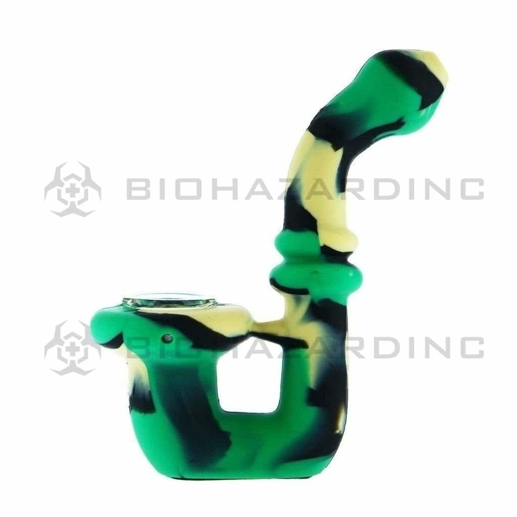 Biohazard Inc Silicone Hand Pipe 4" Bubbler Silicone - Mix Colors