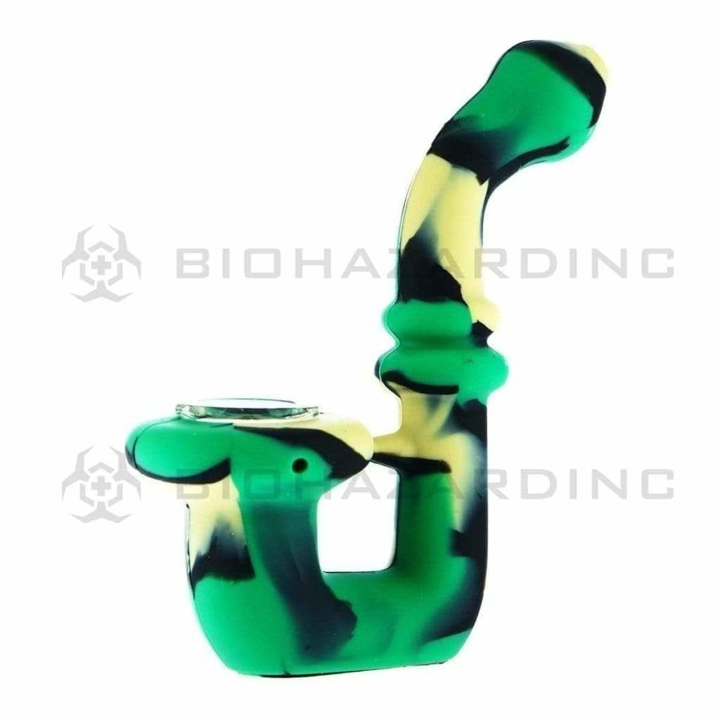 Biohazard Inc Silicone Hand Pipe 4" Bubbler Silicone - Mix Colors