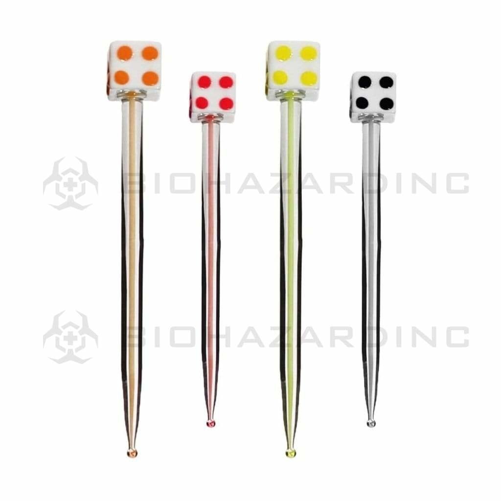 Biohazard Inc Dab Stick Tool 4" Dice Dabber Assorted Colors - 4 Count