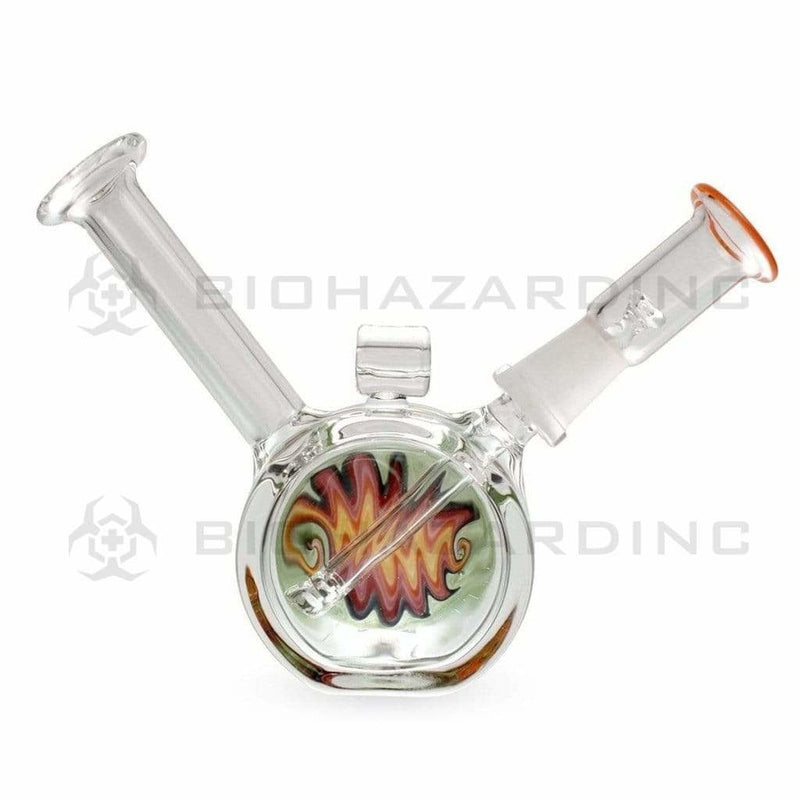 Biohazard Inc Glass Dab Rig 4" Fixed Stem Pendant Dab Rig 10mm - Assorted Reversal