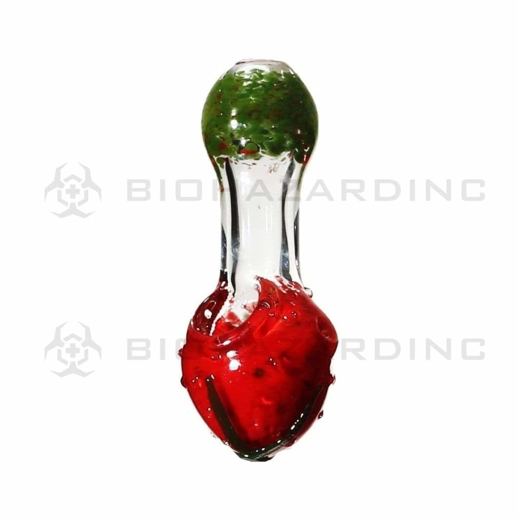 Biohazard Inc Novelty Hand Pipe 4" Frit Strawberry Hand Pipe