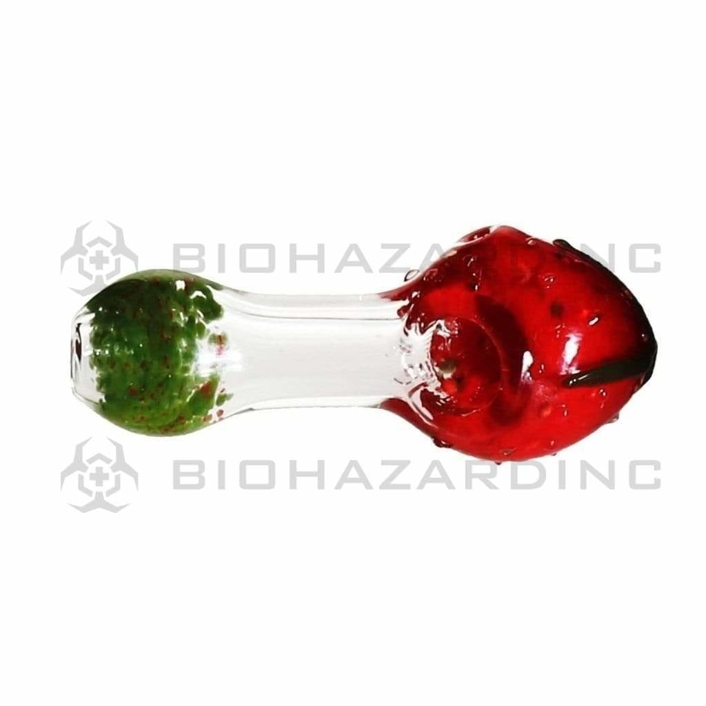 Biohazard Inc Novelty Hand Pipe 4" Frit Strawberry Hand Pipe