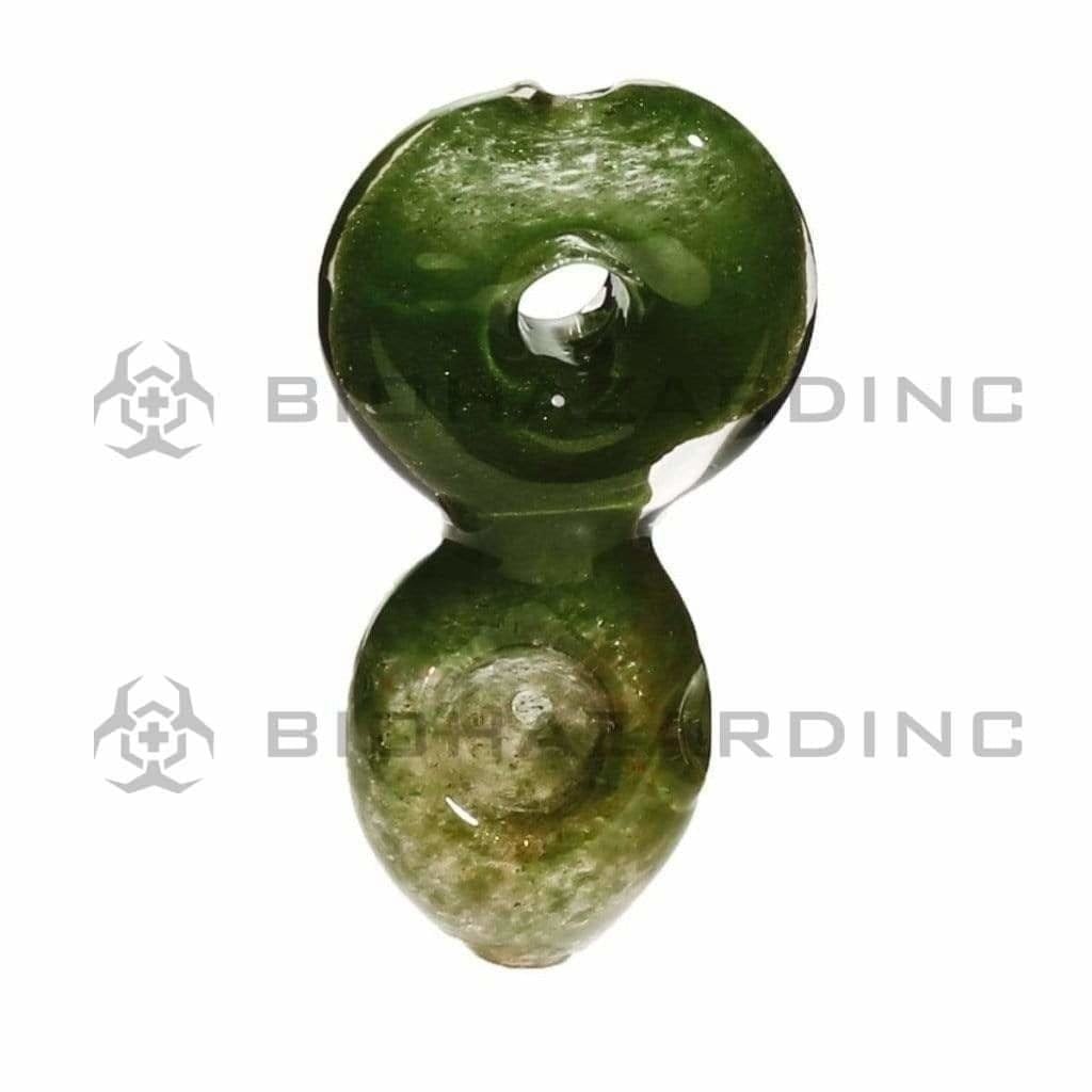 Biohazard Inc Glass Hand Pipe 4" Fumed / Frit Hand Pipe w/ Donut