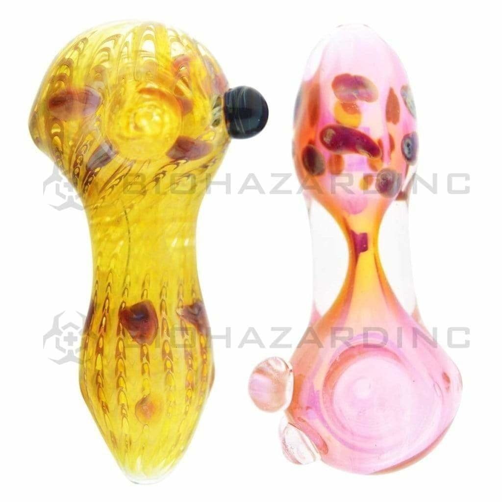 Biohazard Inc Glass Hand Pipe 4" Hand Pipes - 2 Count - Assorted Colors