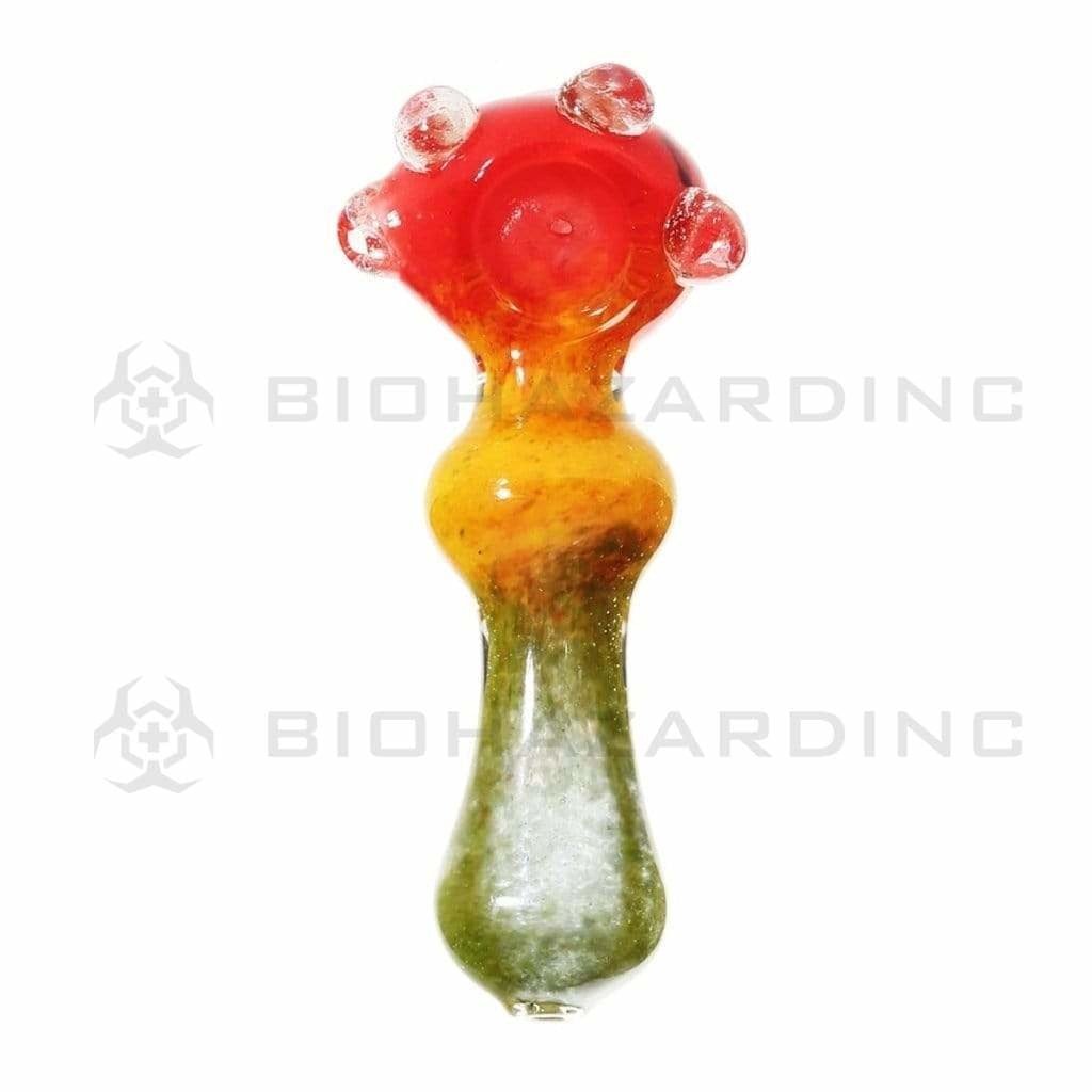 Biohazard Inc Glass Hand Pipe 4" Marble Hand Pipe - Rasta
