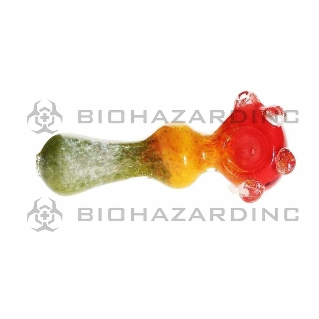 Biohazard Inc Glass Hand Pipe 4" Marble Hand Pipe - Rasta