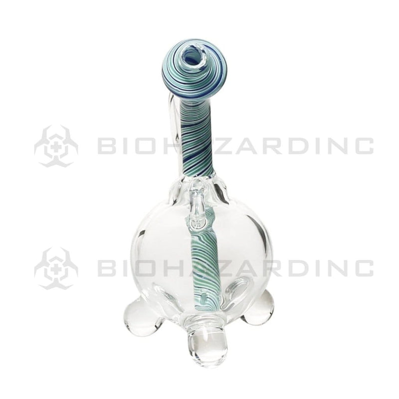 Biohazard Inc Glass Dab Rig 4" Pendant Dab Rig 10mm - Blue Reversal