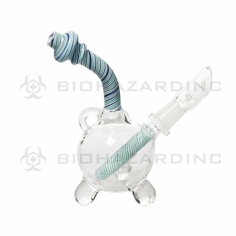 Biohazard Inc Glass Dab Rig 4" Pendant Dab Rig 10mm - Blue Reversal