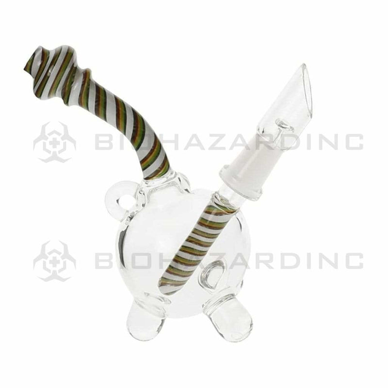 Biohazard Inc Glass Dab Rig 4" Pendant Dab Rig 10mm - Green Reversal