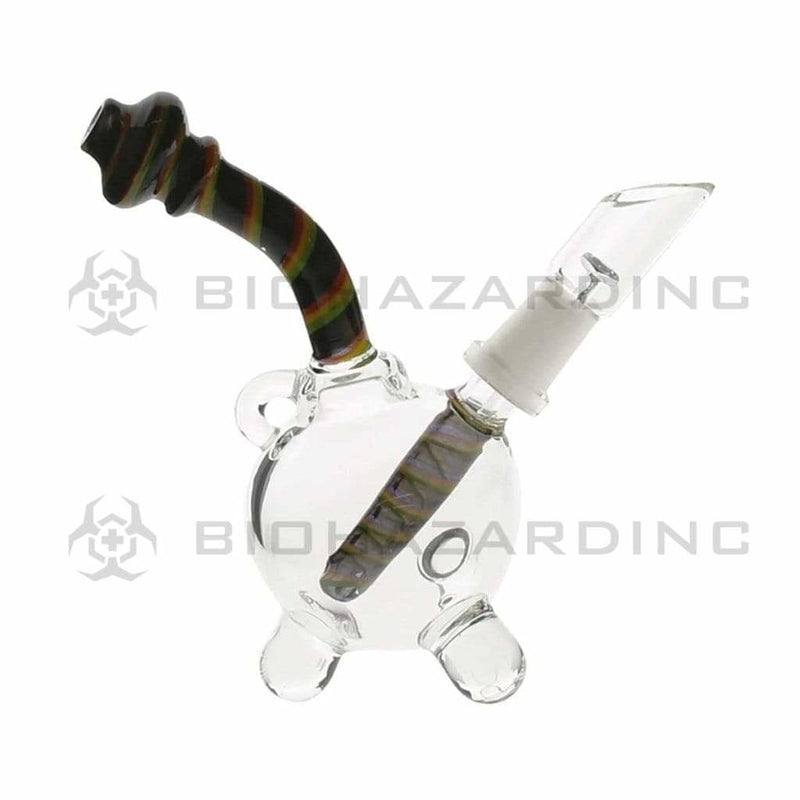 Biohazard Inc Glass Dab Rig 4" Pendant Dab Rig w/ Reversal 10mm - Rasta