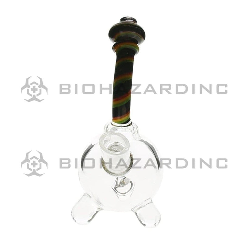 Biohazard Inc Glass Dab Rig 4" Pendant Dab Rig w/ Reversal 10mm - Rasta