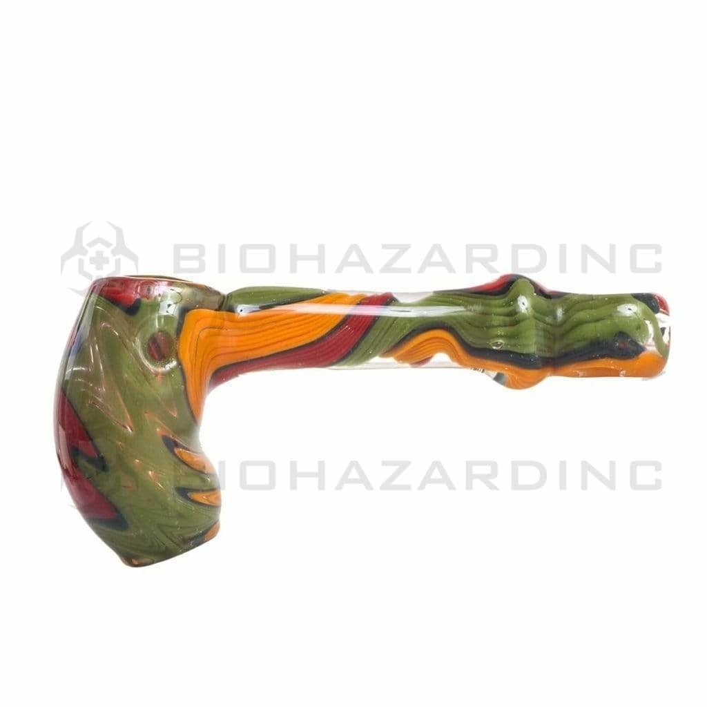 Biohazard Inc Glass Hand Pipe 4" Rev Hammer Hand Pipe - Assorted Color