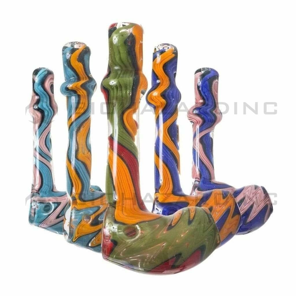 Biohazard Inc Glass Hand Pipe 4" Rev Hammer Hand Pipe - Assorted Color