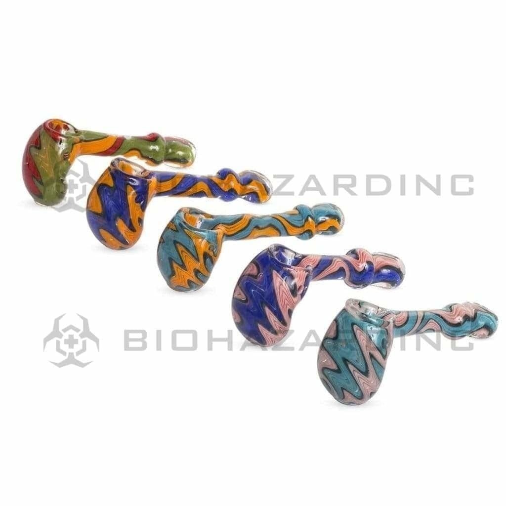 Biohazard Inc Glass Hand Pipe 4" Rev Hammer Hand Pipe - Assorted Color