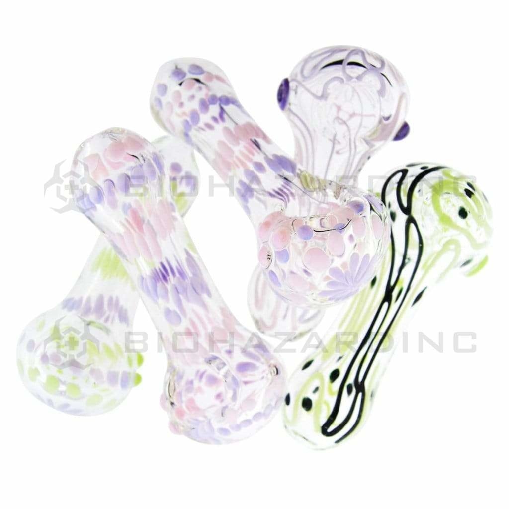 Biohazard Inc Glass Hand Pipe 4" Slyme Hand Pipe - Assorted Colors - 5 Count
