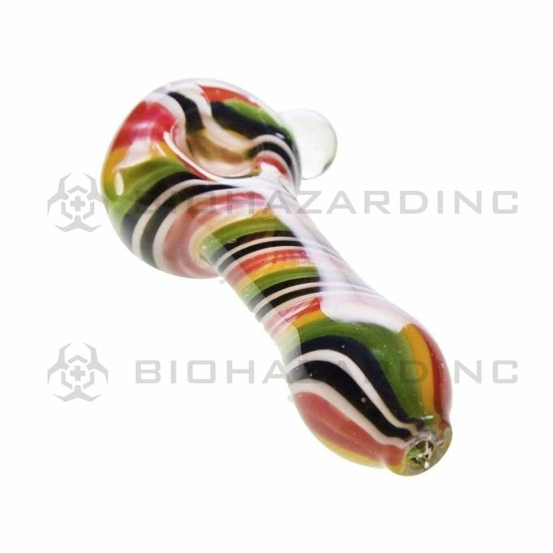 Biohazard Inc Glass Hand Pipe 4" Thick Candy Cane Hand Pipe