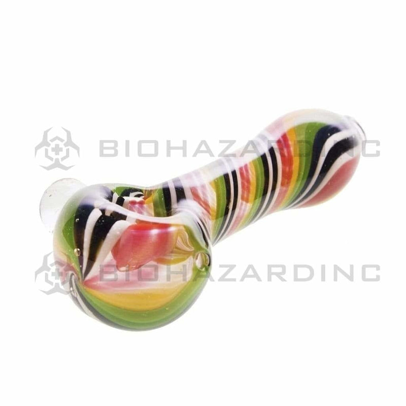 Biohazard Inc Glass Hand Pipe 4" Thick Candy Cane Hand Pipe