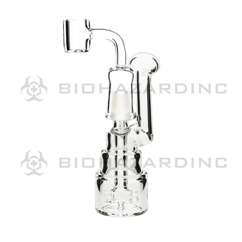 Biohazard Inc Glass Dab Rig 4" Triple Tier Dual Cross Sidecar Dab Rig 10mm - Clear