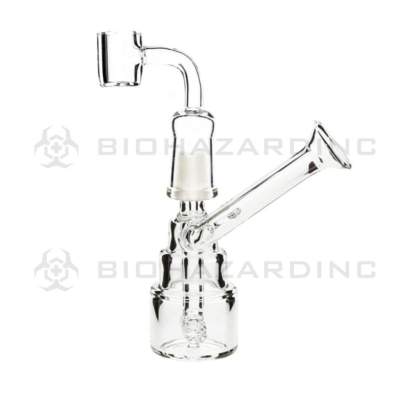 Biohazard Inc Glass Dab Rig 4" Triple Tier Dual Cross Sidecar Dab Rig 10mm - Clear