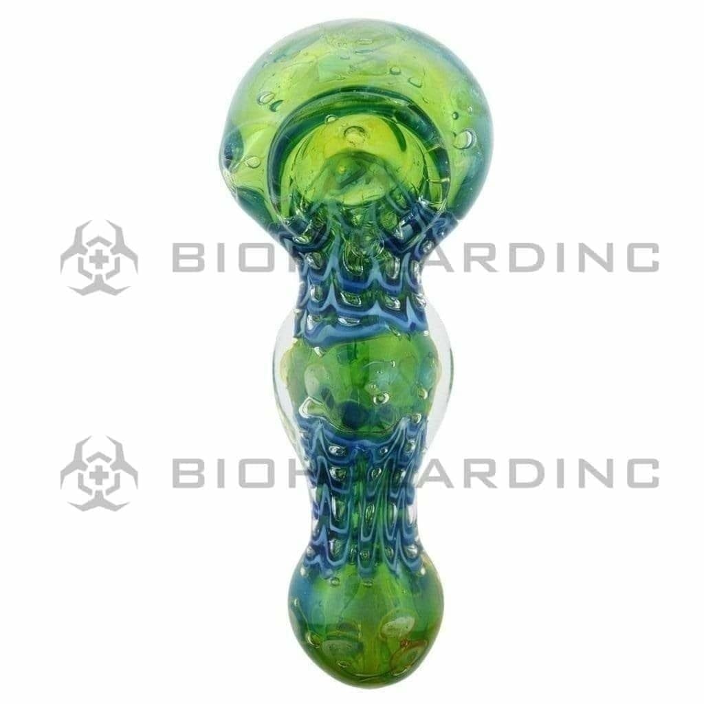 Biohazard Inc Glass Hand Pipe 4" Web Hand Pipe - Assorted Colors