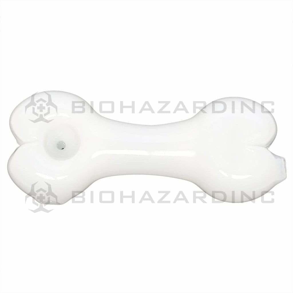 Biohazard Inc Novelty Hand Pipe 4" White Dog Bone Hand Pipe