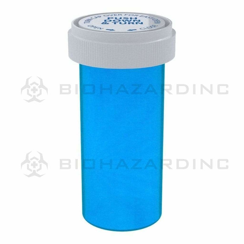 Biohazard Inc Reversible Cap Vial 40 Dram - Reversible Vial 150 Count - Blue