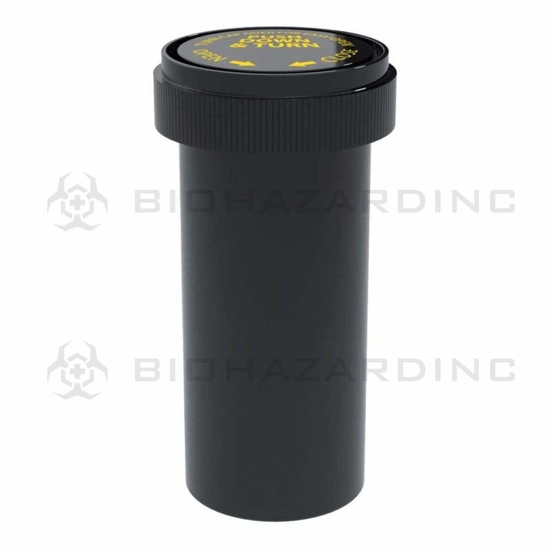 Biohazard Inc Reversible Cap Vial 40 Dram - Reversible Vial 150 Count - Opaque Black