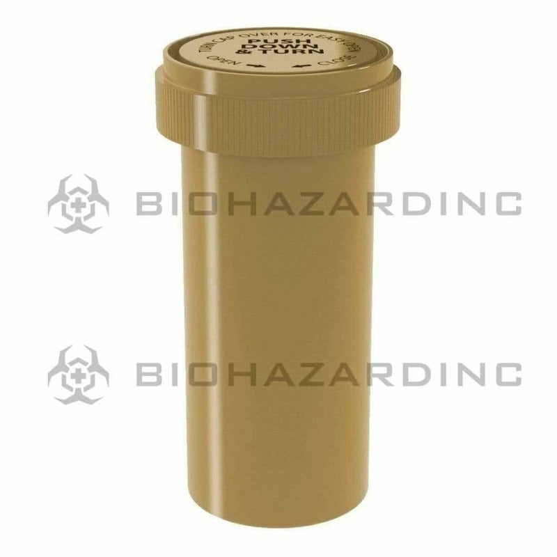 Biohazard Inc Reversible Cap Vial 40 Dram - Reversible Vial 150 Count - Opaque Gold