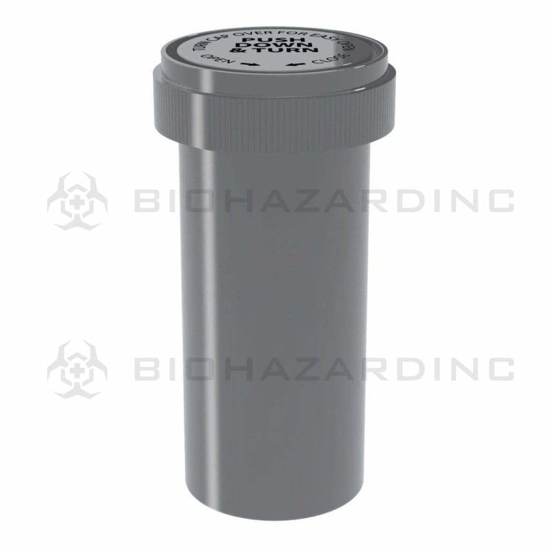 Biohazard Inc Reversible Cap Vial 40 Dram - Reversible Vial 150 Count - Opaque Silver