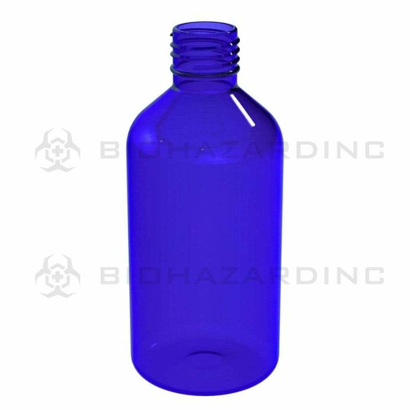 Biohazard Inc Glass bottles 4oz Blue Boston Round - 128 Count