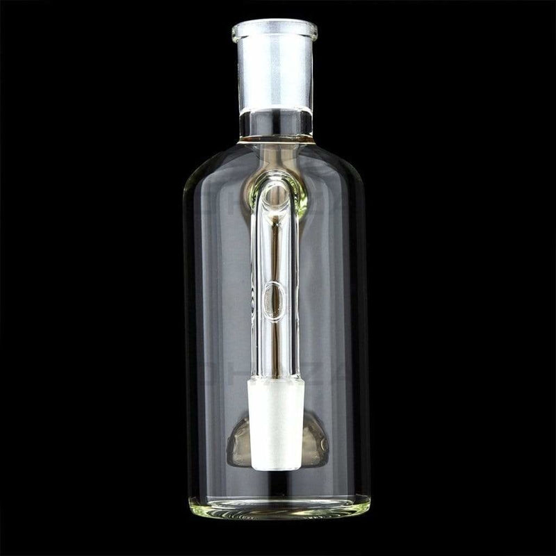 Biohazard Inc Ash Catcher 5.5” Ashcatcher Flat Ball Perc 90° 14mm/14mm - Amber