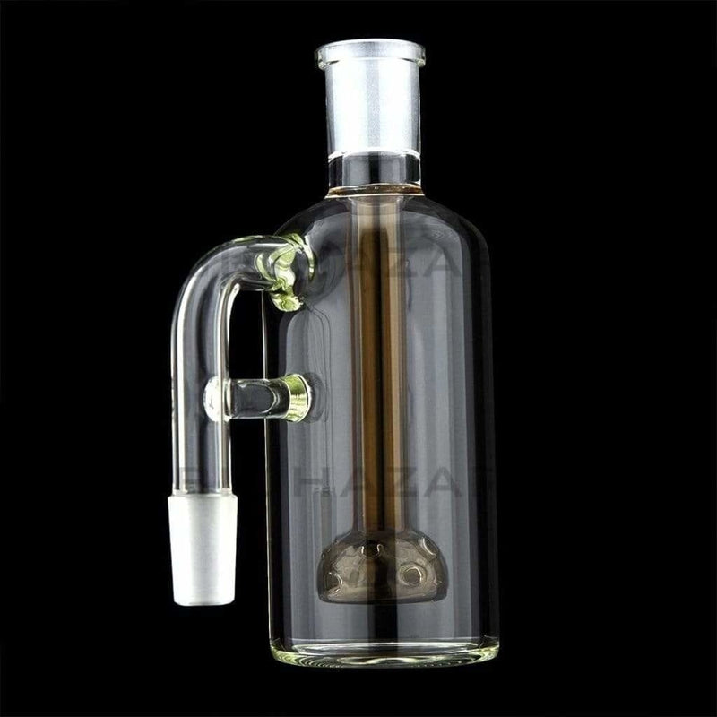 Biohazard Inc Ash Catcher 5.5” Ashcatcher Flat Ball Perc 90° 14mm/14mm - Amber