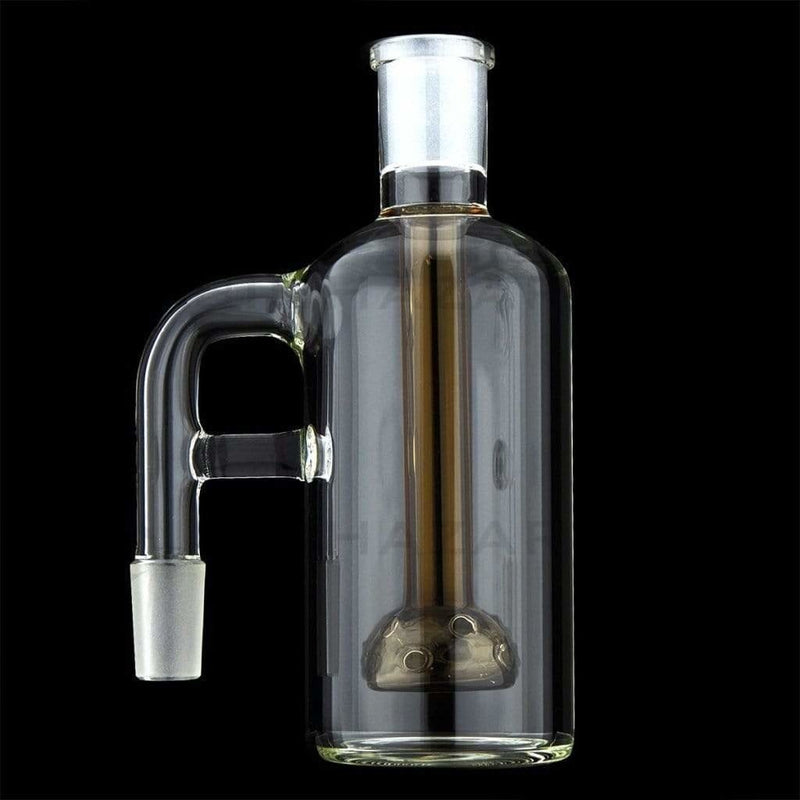 Biohazard Inc Ash Catcher 5.5” Ashcatcher Flat Ball Perc 90° 14mm/14mm - Amber