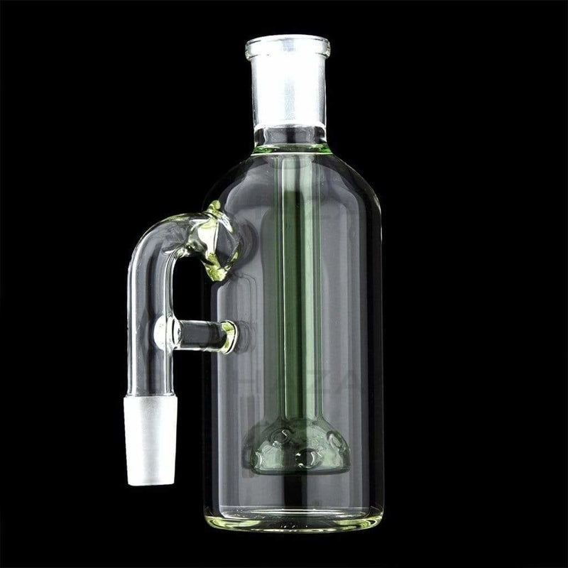 Biohazard Inc Ash Catcher 5.5” Ashcatcher Flat Ball Perc 90° 14mm/14mm - Green