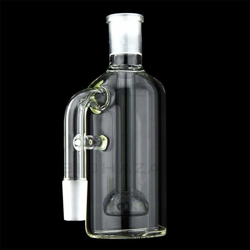 Biohazard Inc Ash Catcher 5.5” Ashcatcher Flat Ball Perc 90° 14mm/14mm - Smoke Black