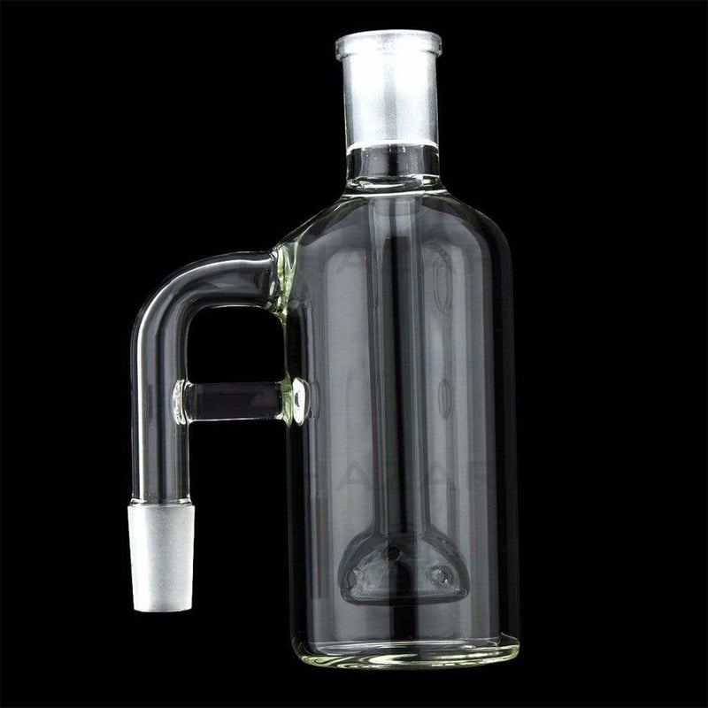 Biohazard Inc Ash Catcher 5.5” Ashcatcher Flat Ball Perc 90° 14mm/14mm - Smoke Black